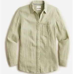 J Crew Classic Fit Soft Gauze Shirt in Faded Pistacio